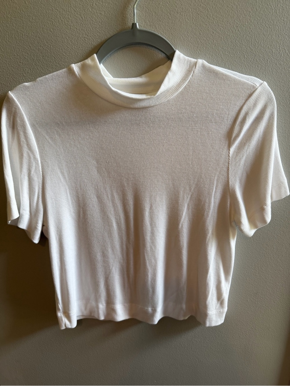 Babaton Ivory Mock Neck Short Sleeve Top - Aritzia
